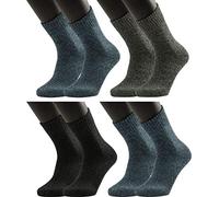 Vitasox 33350 Lot de 4 paires de chaussettes de travail pour homme en coton avec éponge intérieure super douce Taille extra large sans caoutchouc 43/46