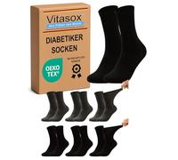 Vitasox Chaussettes diabetiques pour homme, 6x anthracite et noir 35-38, bas de santé sans caoutchouc
