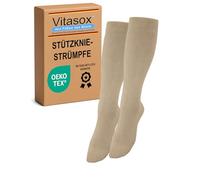 Vitasox Mixte Chaussettes De Voyage Et De Soutien Genou Socks, 1 X Beige., 35 38