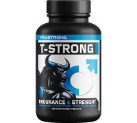 Vitastrong Vitality Complex - 120 Gélules T-Strong avec Arginine, Taurine, Maca, Fenugrec, Ginseng, Ginkgo, Zinc, Vitamine B6 - Énergie, Bien-être Masculin et Soutien à la Performance