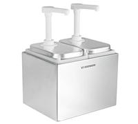 VITASUNHOW Pompe à sauce en acier inoxydable | Station de condiments de qualité alimentaire pour cuisine et restaurant | ketchup, vinaigrette, sauce soja, vinaigre, mayonnaise (JLT-2002P)