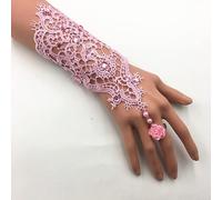 VITAU 1 Paire Dentelle Perle Strass Gants de mariée Bracelet Gant de Mariage Blanc Noir Rose mariée fête Bal Bijoux Anneau Bracelet Gant