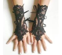 VITAU 1 Paire Dentelle Satin Court Gants de mariée Mitaines Mitaines Fleur Blanche Femmes Accessoires de Mariage