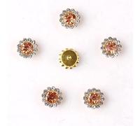 VITAU 10mm 12mm Or Base Ronde en Forme De Fleur en Verre Cristal Coudre sur Strass Perles Bricolage