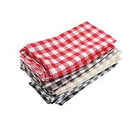 VITAU 12 pièces 40x40cm Coton mélangé à Carreaux Serviettes en Tissu à Carreaux réutilisables torchons de Table pour Les événements à la Maison lavables