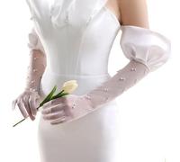 VITAU Mariage Nuptiale Longs Gants Blancs Perles Perles mariée Demoiselle d'honneur Doigt Gants d'opéra