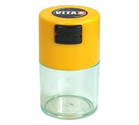Vitavac Boîte de conservation portable hermétique multi-usage pour produits secs, aliments et herbes 5 g à 20 g Jaune transparent