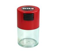 Vitavac Récipient de conservation portable hermétique multi-usage pour produits secs, aliments et herbes 5 g à 20 g - Rouge transparent