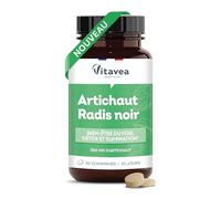 Vitavea Bien-être - Artichaut Radis noir - Complément alimentaire Détox Foie - Trio d'actifs : Artichaut, Radis noir et Bardane - Élimination, Digestion - 30 comprimés - 1 mois - Fabriqué en France