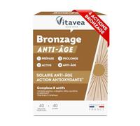 Vitavea Bien-être - Bronzage Anti-Âge - Centella Collagène - Cure 40 jours | Prépare, Active et Prolonge les Effets du Soleil - Peau Sublimée - 8 Actifs - Bêta-carotène, Zinc - Fabriqué en France