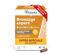 Vitavea Bien-être - Bronzage Expert - Teint halé - Cure spéciale 50 jours | Prolongateur de Bronzage Après Soleil - Bêta-carotène, Zinc, Vitamine E et Cuivre - Riche en Actifs - Fabriqué en France