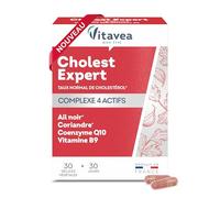 Vitavea Bien-Être - Complément Alimentaire Cholesterol - Ail noir, Coriandre, Q10 Coenzyme, Vitamine B9 - Taux Normal de Cholestérol & Fonction Cardiaque - Cure 30 Jours - Fabriqué en France