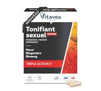 Vitavea Bien-être - Complément Alimentaire Tonifiant Sexuel Intense pour Homme - Performance, Vigueur, Endurance Sexuelle - Maca, Gingembre, Ginseng, 40 gélules - Cure de 20 jours - Fabriqué en France