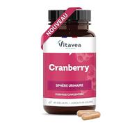 Vitavea Bien-être - Cranberry - Canneberge PACs Sphère Urinaire - 45 jours | Phase Attaque & Entretien - Formule Concentrée 37-5mg PACs - Gélule Végétale - Vegan - Fabriqué en France
