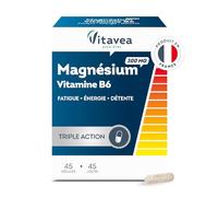 Vitavea Bien-être - Magnésium 300mg Vitamine B6 - Fatigue - Cure 45 jours | Fonctionnement du Système Nerveux - Fatigue, Détente, Énergie, Relaxation, Bien-être au Quotidien - Fabriqué en France