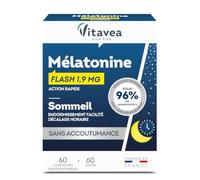 Vitavea Bien-être - Mélatonine 1,9 mg Sommeil Endormissement - Cure 2 mois | Adapté au Décalage Horaire - Action Rapide - Comprimé Orodispercible - Sans Eau - Sans Accoutumance - Fabriqué en France