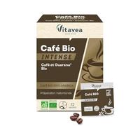 VITAVEA BIEN-ÊTRE - Préparation Instantanée BIO à Base de Café Soluble 100 % Arabica et d’Extrait de Guarana BIO - 12 Sachets Individuels - Fabriqué en France