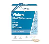 Vitavea Bien-être - Complément Alimentaire Vision - Confort, Santé Des Yeux, Fatigue Oculaire - Lutéine, Myrtille, Vitamine B2, Zinc - 45 Comprimés - Cure De 45 Jours - Fabriqué En France