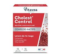 Vitavea - Cholest'Control - Complément Alimentaire Cholestérol - Bien Etre Cardiovasculaire - Levure de Riz Rouge, Acide Folique (vitamine B9) - 15 gélules - Cure de 15 jours - Fabriqué en France