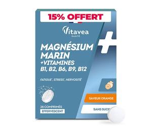 Vitavea Magnésium Marin Vitamine B6 28 comprimés effervescents Saveur orange
