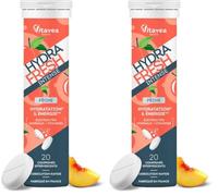Vitavea Santé - HydraFresh Intense Pêche - Électrolytes - 20 comprimés (Lot de 2)
