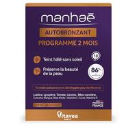 Vitavea Complément autobronzant Manhaé - Teint hâlé sans soleil - 60 gélules - Fabriqué en France