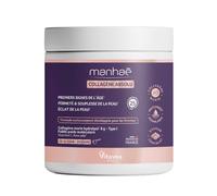 Manhaé Complément alimentaire Collagène marin poudre - Vitamine C - Saveur chocolat - 200 g