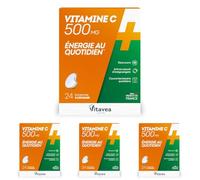 Vitavea Santé - Vitamine C 500mg - Immunité & Fatigue - 24 comprimés (Lot de 4)