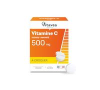 Vitavea - Vitamine C 500mg - Tonus et Energie - Complément Alimentaire Fatigue et Système immunitaire - 28 comprimés - comprimés à croquer - Saveur Orange - Sans sucres ajoutés - Fabriqué en France