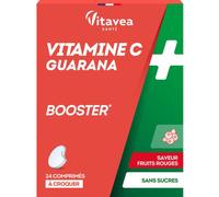 Vitavea Vitamine C + Guarana Saveur Fruit Rouge 24 Comprimés À Croquer