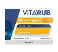 Vitavea Vita'Rub Maux de Gorge - Goût Miel Citron - 24 comprimés à sucer