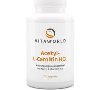 Vitaworld Acétyl-L-Carnitine HCL | 120 gélules | Haute biodisponibilité | 1500 mg de L-Carnitine pure par dose journalière | Végétalien