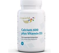 Vitaworld Calcium 600 plus Vitamine D3 | 60 comprimés | 600 mg de calcium et 5 µg de vitamine D3 par comprimé | Végétarien