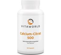 Vitaworld Citrate de Calcium 500 | 120 gélules | 513 mg de calcium par dose journalière | haute biodisponibilité | végétalien