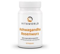 Vitaworld Complexe Ashwagandha Racine de Rose | 60 gélules | avec Withanolide & Rosavin | Extrait Premium KSM-66® | végétalien