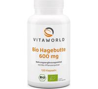 Vitaworld Cynorrhodon 600 mg| 120 gélules | Poudre de cynorrhodon de qualité supérieure | Rosa Canina originale du Chili | végétalien