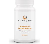 Vitaworld Extrait de racine de rose 500 mg | 120 gélules | Rhodiola rosea | 15 mg de rosavine et 5 mg de salidroside par gélule | végétalien