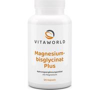 Vitaworld Magnesium Bisglycinate Plus | 120 gélules | 333 mg de magnésium par dose journalière | Haute biodisponibilité | Végétalien
