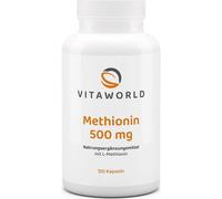 Vitaworld Méthionine 500 mg | 120 gélules | 1000 mg de L-méthionine par dose journalière | végétalien