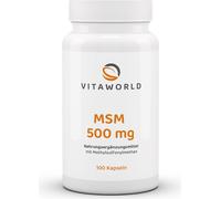 Vitaworld MSM 500 mg | 100 gélules | 500 mg de MSM par gélule | fabriqué en Allemagne | végétalien