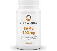 Vitaworld SAMe 400mg | 60 gélules | 400 mg de S-adénosyl-L-méthionine pure par gélule | fabriqué en Allemagne | végétalien