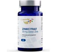 Vitaworld Zinc citrate 30 mg | 60 gélules | hautement dosé avec 30 mg de zinc pur par gélule | végétalien