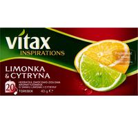 Vitax Inspirations Tisane aux fruits et aux herbes, goût citron vert & citron 40 G (20 X 2 G)