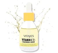 Vitayes Vitamin-C 10 % + Sérum panthénol - Rajeunissement de la peau très efficace - Anti-rides - Blanchissant - Hydratant - Soin de la peau - Booster de beauté - Sérum pour le visage - Pour une peau
