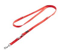 Vitazoo Laisse de Dressage pour Chien - 3 m - Double Longe en Graphite Nylon pour Petit Moyen et Grand Chien - Laisses Chiens Ajustables à 4 Longueurs Différentes - Rouge