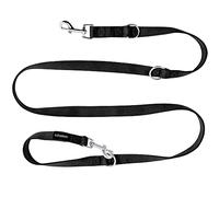 VITAZOO Laisse éducative pour Chien en Noir Graphite, Solide et réglable en 3 Differente Longueurs (1,1 m - 2,1 m) Laisse pour Chien, Double Laisse, tressée, Laisse en Corde, Laisse réglable