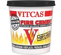 VITCAS Ciment réfractaire Noir 2 kg - Excellente adhérence - Ignifuge - Se transforme en Roche - Patch et réparation - Temps de réparation Rapide - Joint hermétique - Facile à Utiliser - Résistant