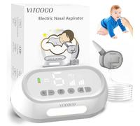 VITCOCO Nasal Aspirator Baby, Electric Nasal Vacuum Cleaner for Babies, 2 Replaceable Silicone Tips, 6 Suction Forces, Rechargeable with Light and Soothing Music, Safe, Effective, Soft