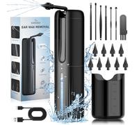 VITCOCO Nettoyage Oreille Electrique, Douchette Nettoyeur Oreille éTanche Ipx7 2000 Mah, Ear Cleaner Rechargeable avec 4 Modes de Nettoyage et 10 Embouts Auriculaires pour Adultes, Enfants