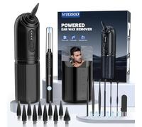 VITCOCO Nettoyage oreille rechargeable avec Otoscope Oreille, Oreille nettoyage IPX7 étanche 2000 mAh pour adultes, Nettoyeur oreille avec 4 modes de nettoyage et 10 embouts auriculaires